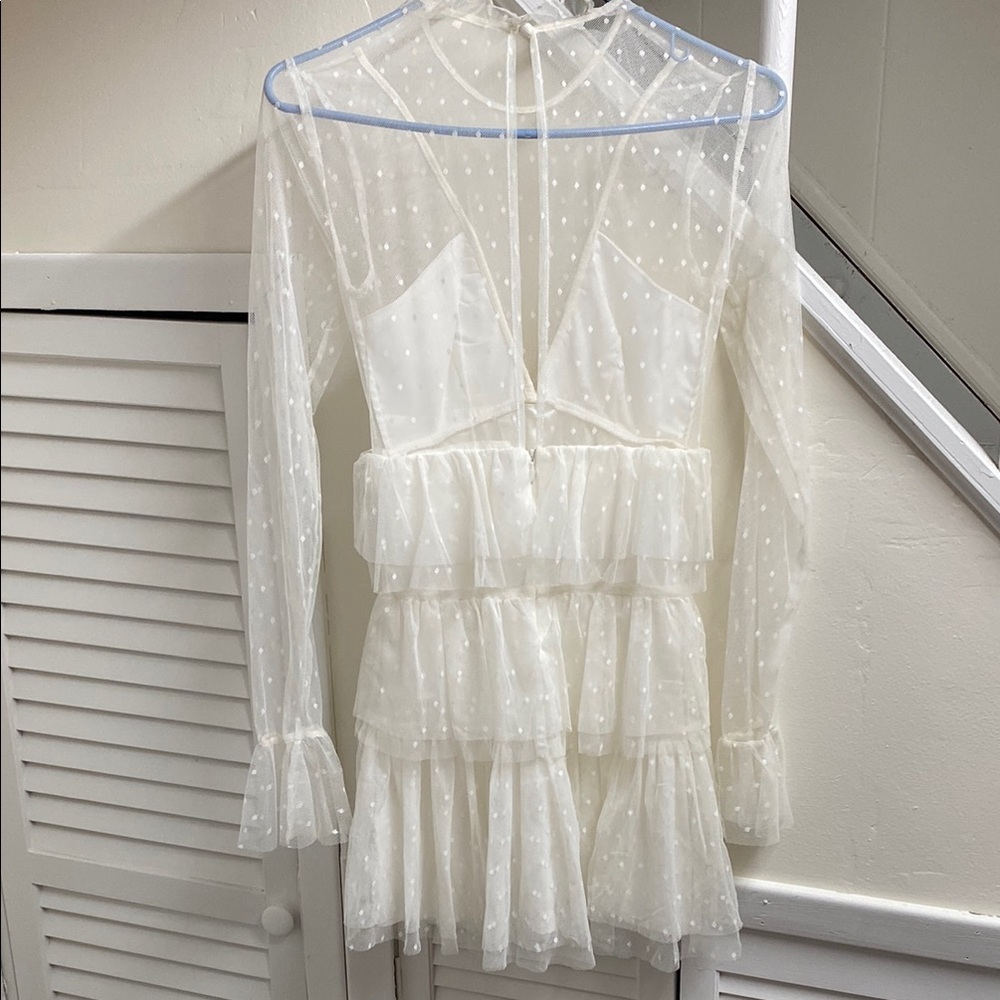 Sheer White Ruffled Dress - Picture 2 of 2